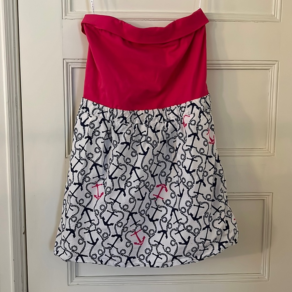 Lilly Pulitzer Strapless Anchor Dress M
